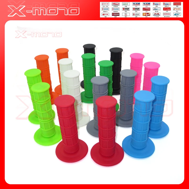 7/8" Full Waffle Grips Handlebar Handle Bar Rubber Grips Mx Motocross