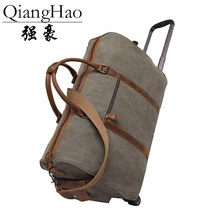 QiangHao бренд холщовая тележка чемодан супер легкий большой емкости багажная коробка для путешествий