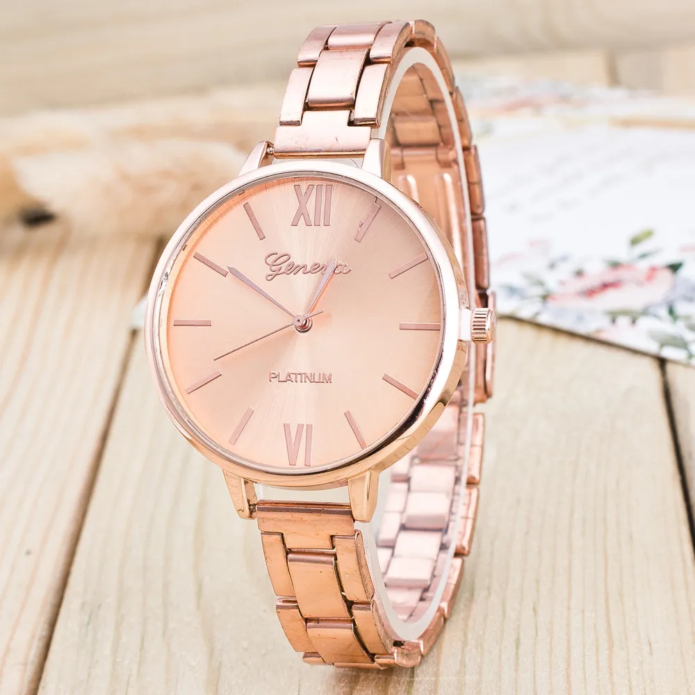 Женские повседневные женские браслеты из сплава аналоговые женские часы montre Femme Ретро дизайн кварцевые наручные часы женские Розовое