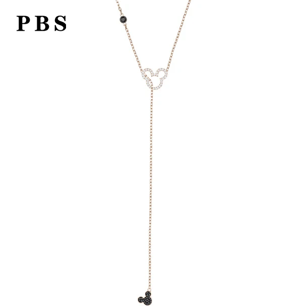 PBS оригинальный копия Высокое качество 1:1 изысканный Микки кисточкой цепочки и ожерелья с логотипом посылка