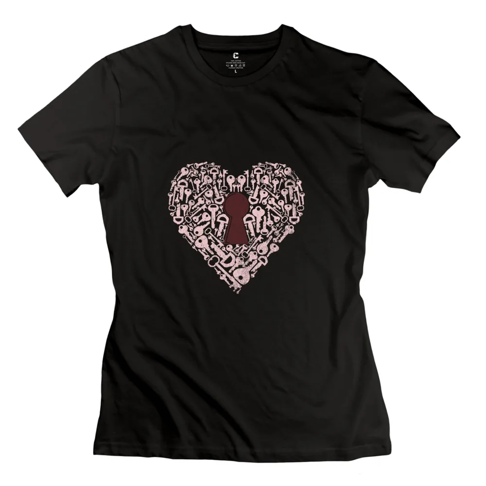 Unique Key To My Heart Girls t-shirt 2015 Latest 100 % Cotton Lady's Cheap Sale | Женская одежда