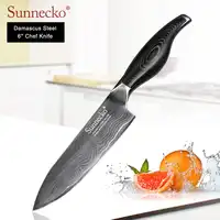 SUNNECKO Premium 6" inch Chef Knife Japanese VG10 Damascus Steel Sharp Meat Cutter kitchen knives Pakka Wood Handle Cooking Tool