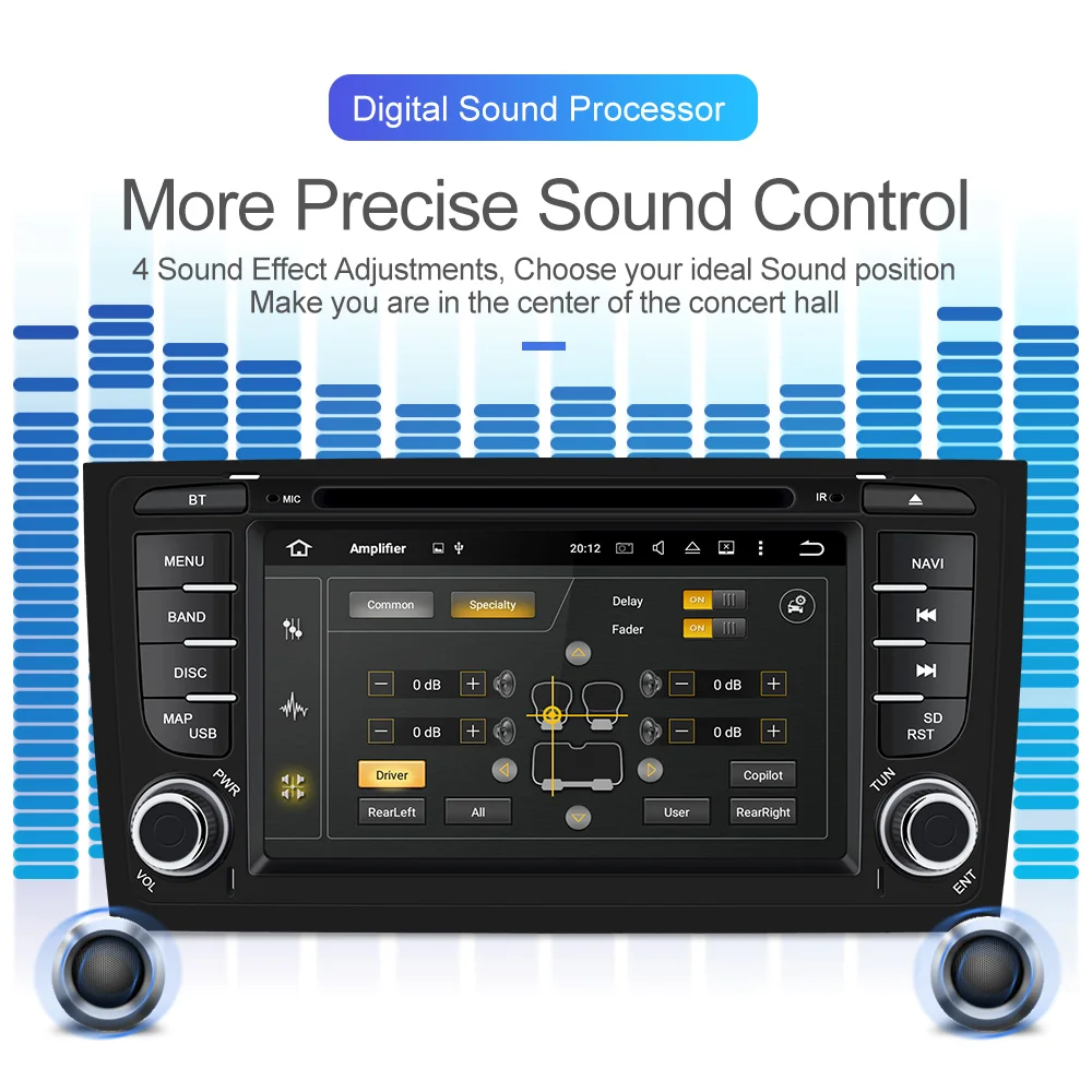 Isudar 2 Din Auto Multimedia Player Android 9 Für Audi/A6/S6/RS6 Auto Radio Stereo System GPS DVD O