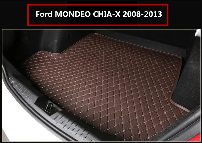 

Auto Cargo Liner Car Trunk Mats For Ford MONDEO CHIA-X 2008-2013 Boot Mat Embroidery Leather mats Free shipping