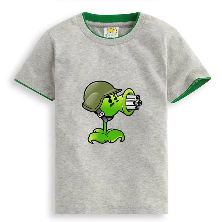 Детские футболки с героями мультфильмов «Растения против Зомби»; детская футболка для мальчиков; дизайнерская подростковая одежда для мальчиков; одежда для малышей; футболки для девочек - Цвет: photo color 07