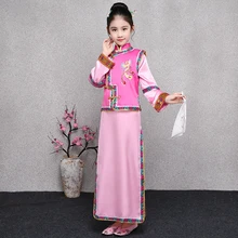 Китайский Hanfu платье сказочные народные танцевальные костюмы для детей винтажный Традиционный китайский древний костюм сценическое платье