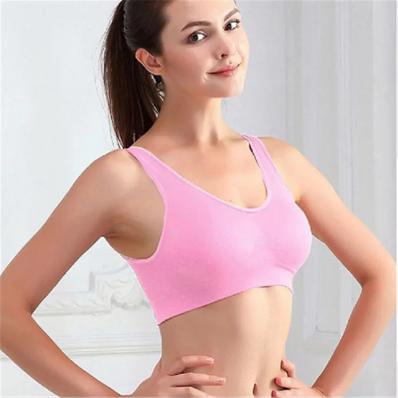 S-XXXL Women Girls Padded Seamless genie Bra fitness Rimless sleep double layer Vest Tops Plus Size bra 7 color