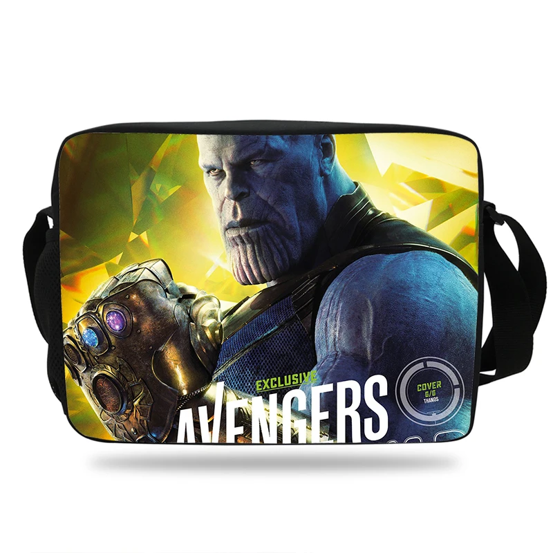 

The Avengers Infinity War Printing School Shoulder Messenger Bag For Kids Boys Girls Thanos Print Shoulder Bag For mens womens