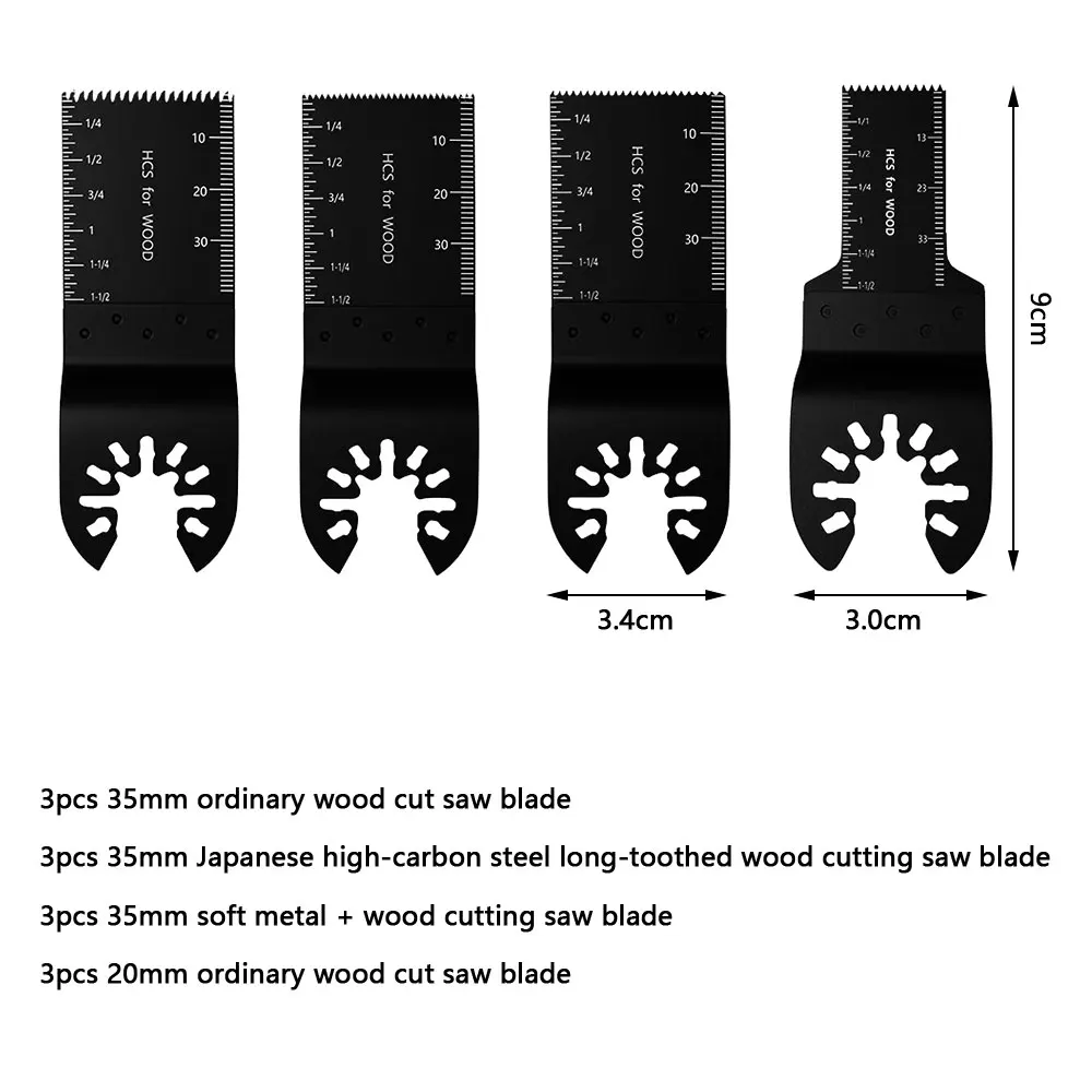 Full open 12pcs Hybrid Oscillating Saw Blade One Piece Multi Saw Blade Oscillating Compatible