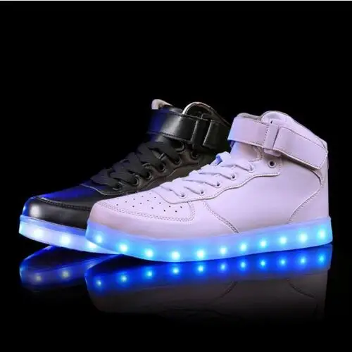 ФОТО unisex dance sneakers kids LED luminous/ flashing lights suitable for foot length 15cm-27cm 