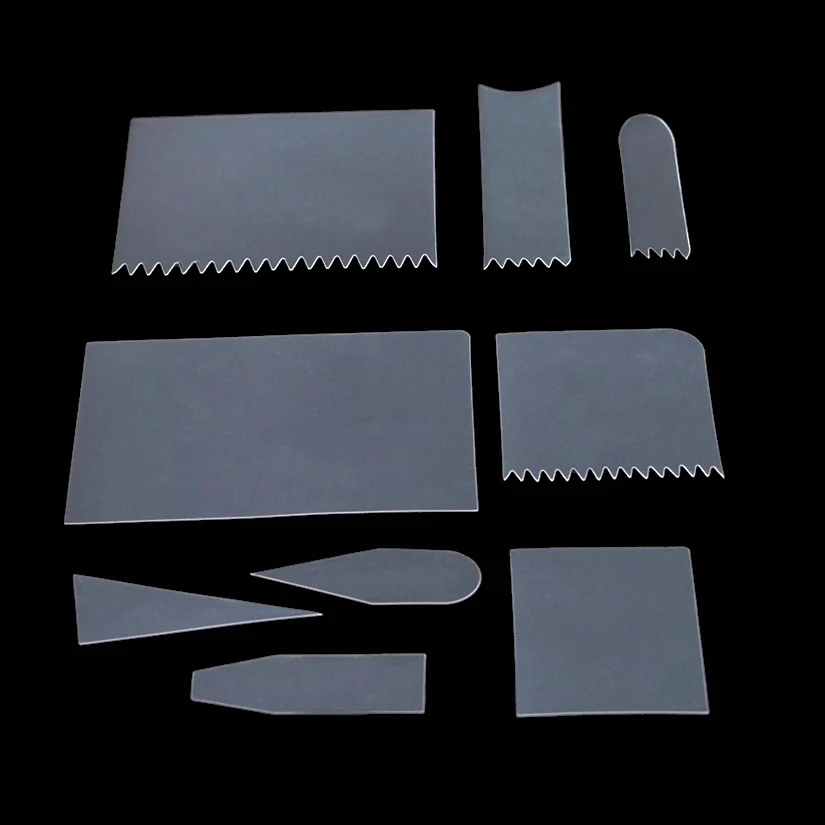 Description Picture 4 of item9 Pcs/set Cake Scraper Fondant Mousse Cream Spatula Edge Smoother Cupcake Cake Cutter Pastry Mold Baking Decorating Tools