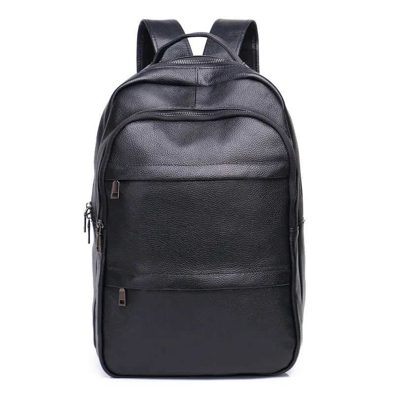

New men's leather large-capacity backpack Business travel backpack Leather soft leather computer bag