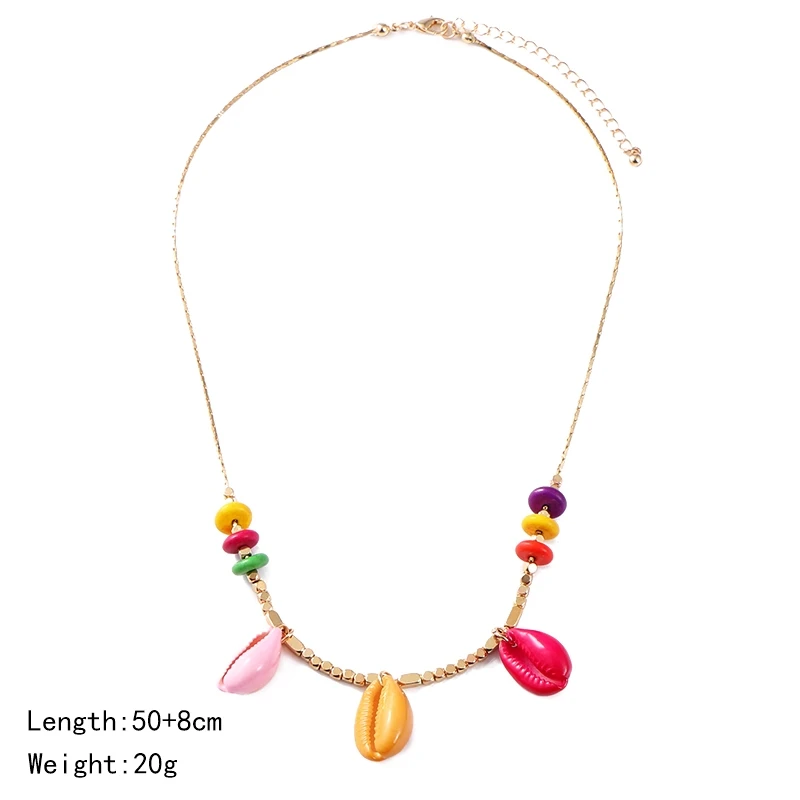 KOMi 20Styles Bohemian Natural Stone Pearls Collar Pendant Necklace for Women Ethnic Chokers Shell Chain Statement Necklace Gift