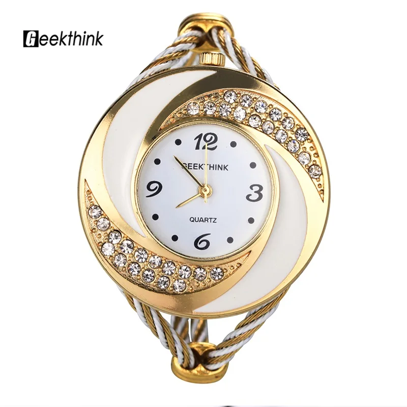

Luxury Rhinestone Bracelet Watch Women Silver Dress Bangle Metal Weave Watches Quartz Wristwatch Creative Whirlwind Design 35