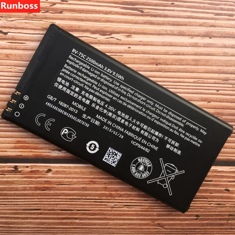 BV-T5C аккумулятор сотового телефона для Nokia Lumia 640 RM 1113 1073 Dual 1077 BVT5C 2500mAh