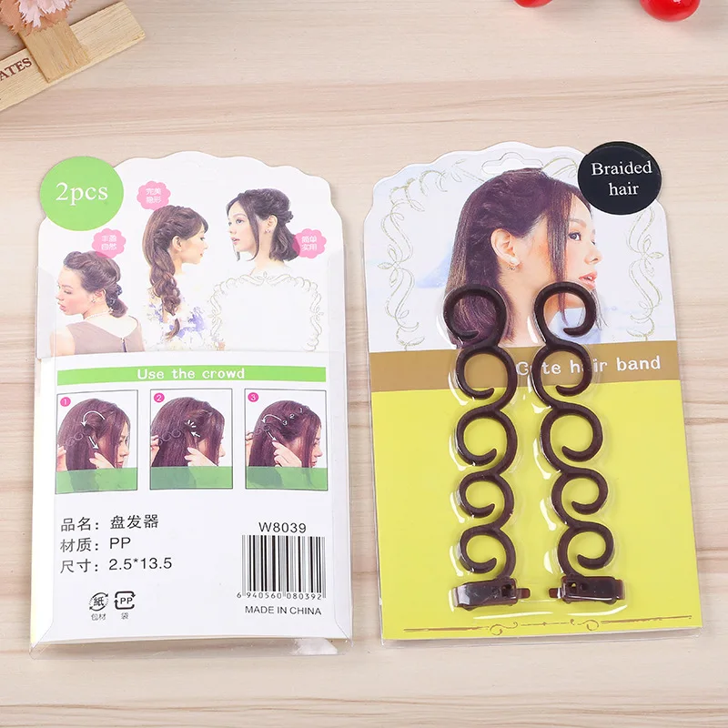 2pcs Magic Hair Clip Braider Stylist Queue Twist Plait Hair Braid DIY Hairstyle Styling Accessories Roller Hair Braiding P0227