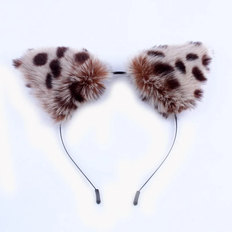 Furry leopard Cat Adult Clip On Ears Costume Accessory NEW