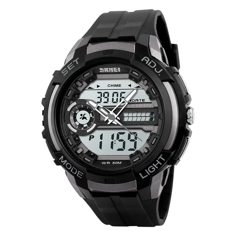 

Sports Shock Military Fashion Men Watches LED Back Light 50M Water Resistant Watch Quartz Digital Dual Display Mens Wristwatches