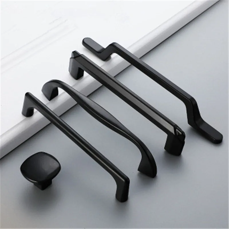 2pc Alloy Cabinet Door Handle and Furniture Knobs Kitchen Cabinet Black Drawer Pulls Solid Long Fashion Hardware Accessories 2pc Alloy Cabinet Door Handle and Furniture Knobs Kitchen Cabinet Black Drawer Pulls Solid Long Fashion Hardware Accessories