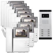 DIYSECUR 4.3″ HD Monitor Apartment Video Door Phone Video Intercom Doorbell System 700 TVLine IR Camera Touch Key for 8 Families