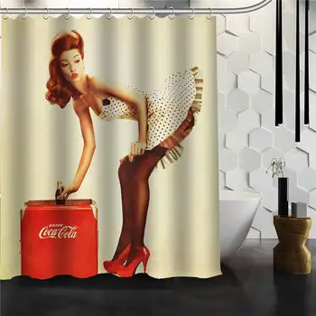 

Red High Heels Pin-up Girl Personalized Custom Waterproof Shower Curtain Bath Curtain MORE SIZES!! Good Gift!!