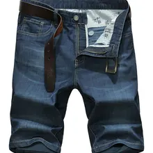 Лето 30~ 42 Джинсовые шорты одежда джинсы Прямые мужские шорты Карго хлопок Мужские Умные повседневные шорты джинсы до колена