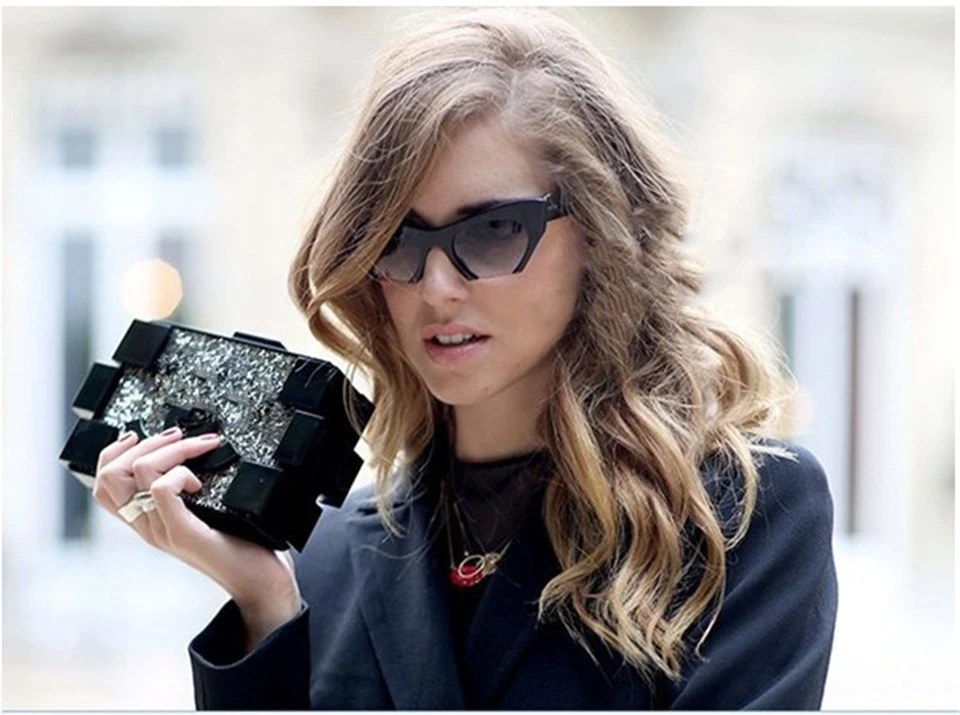  2018 Sexy Cat Eye Glasses Half Frame Black Clear Sunglasses WomenFrame Vintage Black Sunglasses Transparent Shades Ladies UV400 (2)