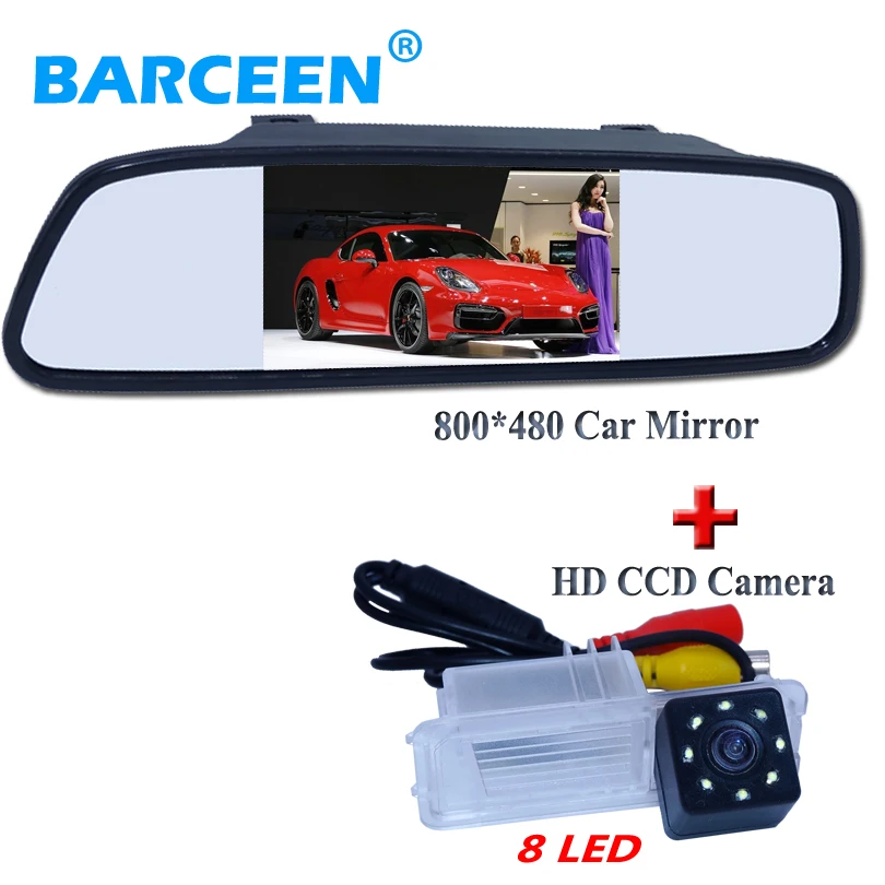 placement sunvisor 4.3" hd lcd car rear monitor+ 170 angle reversing camera 8 led fit for Volkswagen golf 6/ Magotan | Автомобили и