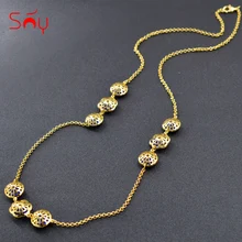 Солнечный ювелирные изделия африканские бусины мяч Для женщин Цепочки и ожерелья длинной цепи высокое качество Модные украшения для вечерние свадебные туфли для повседневной носки в подарок