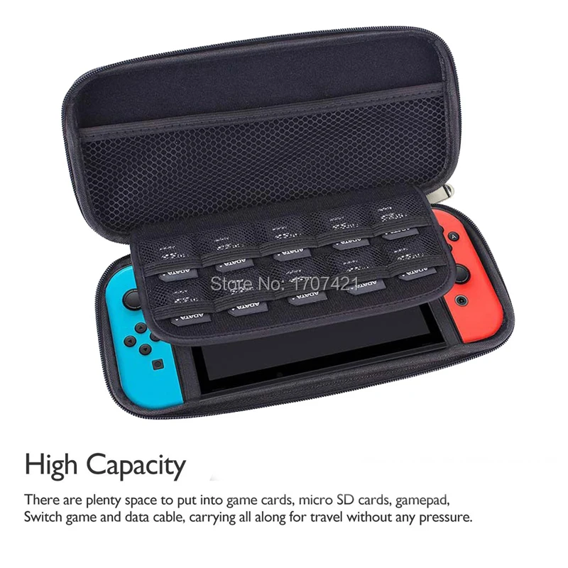 BLACK Protective Hard Portable Travel Carry Case Shell Pouch for Nintend Switch Console & Accessories (7)