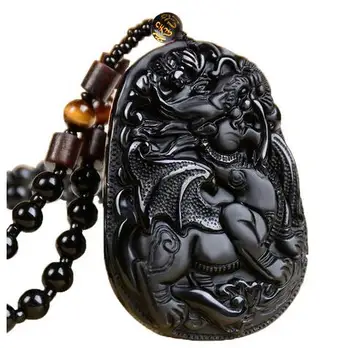 

Obsidian new pendant men's lucky transport items fall tyrant evil male kylin jadeite necklace female