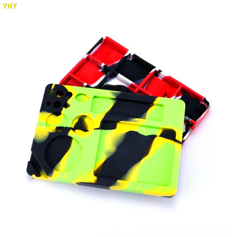 Tobacco Hand Roller Roll Case Dish Tobacco Storage Dabber Smoking Dry Herbs Wax Silicone Rolling Tray Dab Mat08
