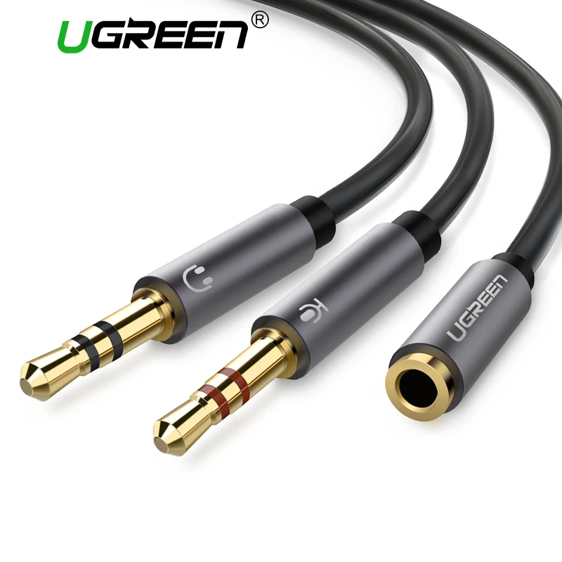 Ugreen 3.5mm Jack Microphone Headphone Splitter Cable 3.5 Aux Extension