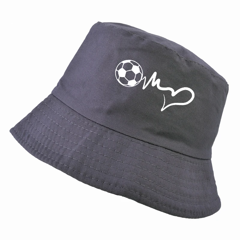 Мода Спорт футбольный мяч Heartbeat bucket hat harajuku pop Мужская Женская Рыбацкая шляпа