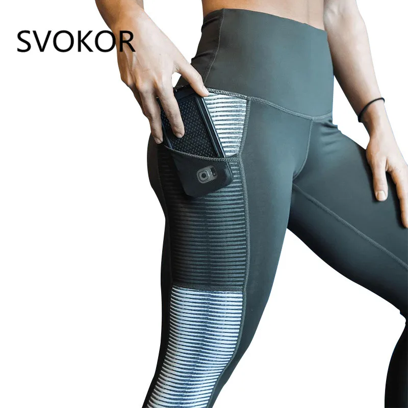 

SVOKOR Fitness Leggings Push Up Pocket Mesh Leggings Women Workout tayt High Waist Activewear Pants Fashion Patchwork Leggins