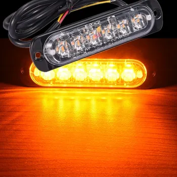 

LED High Quality 6 LED R5 Car Emergency Beacon Light Bar 3W Amber Led Strobe Light 19 Flashing Modes LED Fog Light