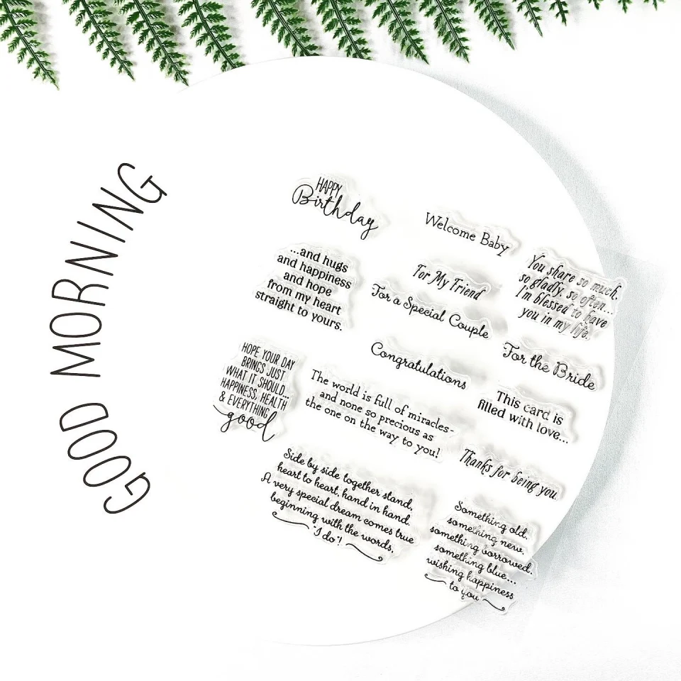 Английские поздравительные карты, делая прозрачный значок печать для DIY Скрапбукинг фото украшение для альбома штамп
