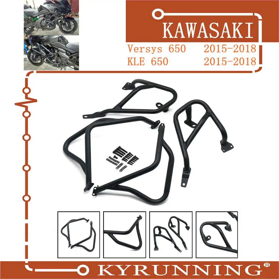 

Motorcycle Engine Bumper Guard Crash Bars Protector Steel For KAWASAKI Versys 650 KLE650 Versys650 2015 2016 2017 2018