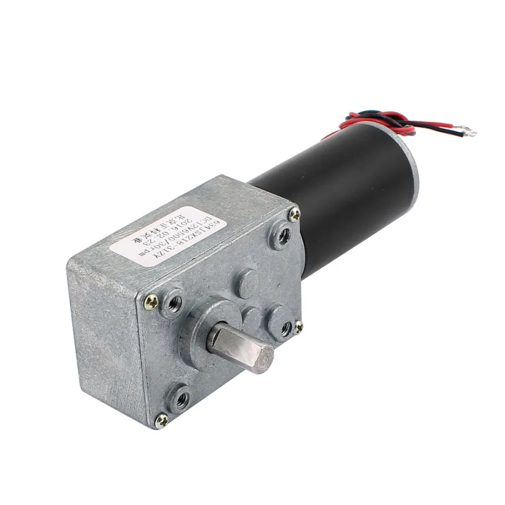 

UXCELL DC 12V 30RPM 8mmx14mm D-Shape Shaft Turbo Worm Geared Motor Electric Power