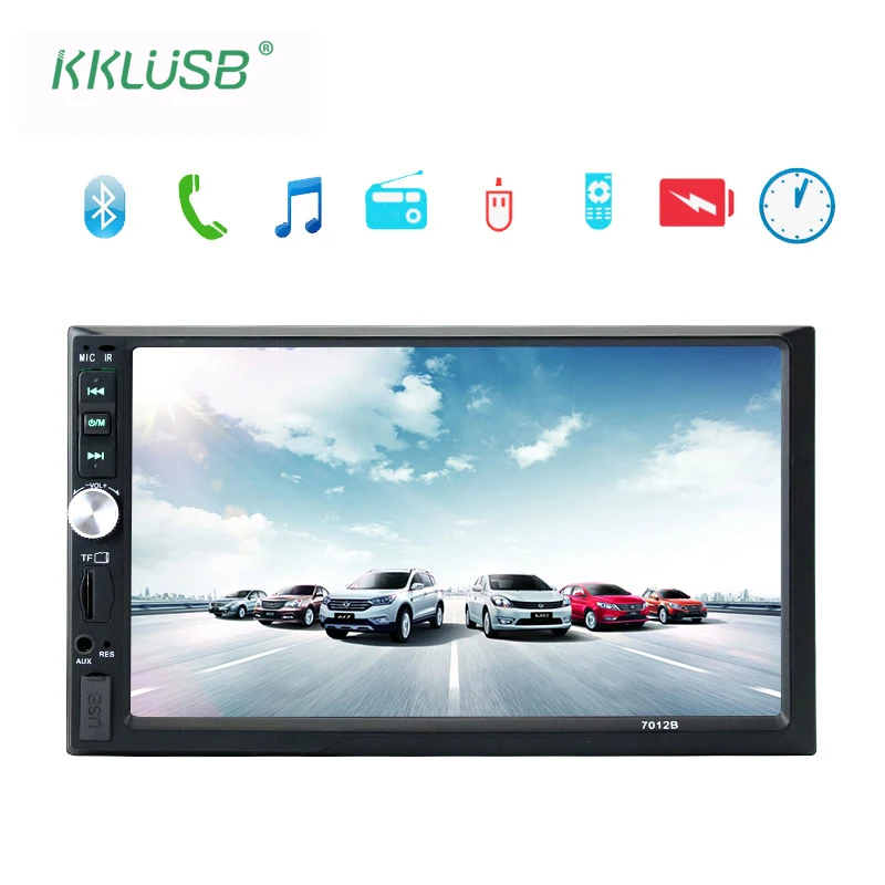

New 2 Din 7'' inch LCD Touch screen autoradio car audio bluetooth auto radio coche player oto teypleri support rear view camera