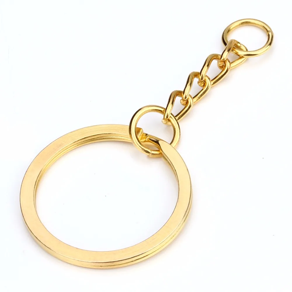 28 мм Серебряный Золотой древний синий цвет брелок разъемное кольцо с короткой цепью брелоки для женщин и мужчин DIY брелоки цепочки, аксессуары