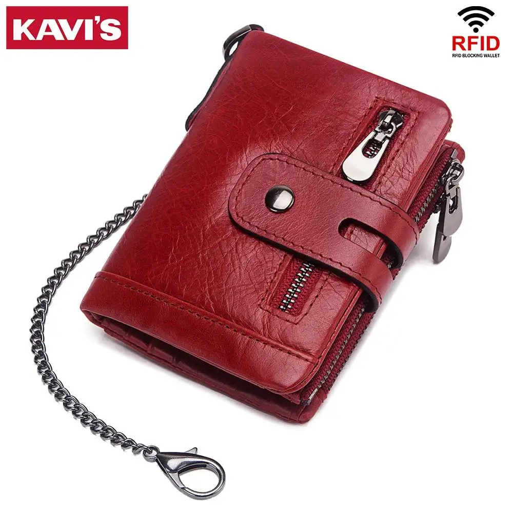 Кошелек KAVIS из 100% натуральной яловой кожи Женский кошелек портфель для монет