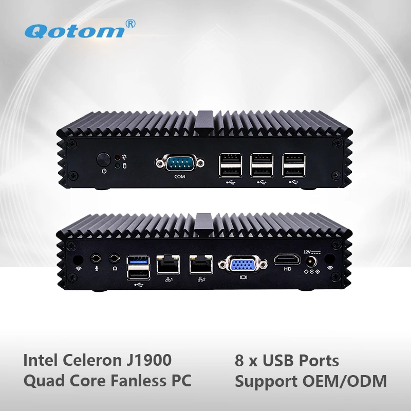 Qotom-Q190SE Qotom Mini PC Celeron J1900 Processor Quad Core Support Win Linux Ubuntu with 2 Gigabit NIC Fanless Small Computer Qotom-Q190SE Qotom Mini PC Celeron J1900 Processor Quad Core Support Win Linux Ubuntu with 2 Gigabit NIC Fanless Small Computer