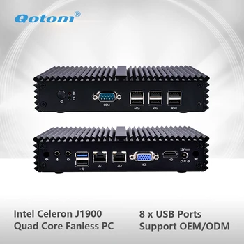 

Qotom-Q190SE Qotom Mini PC Celeron J1900 Processor Quad Core Support Win Linux Ubuntu with 2 Gigabit NIC Fanless Small Computer