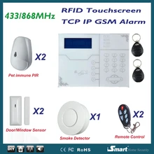 Сеть TCP IP GSM сигнализация Системы противоугонной системы безопасности Системы 868 МГц с домашними животными PIR детектор дыма Сенсор