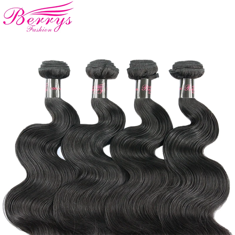 Бразильские волнистые Виргинские человеческие волосы 4 шт/партия 10 дюймов до 28 дюймов парики с натуральными волосами Berrys модные продукты