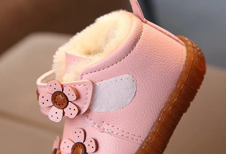 Детская Хлопковая обувь; зимняя детская обувь с мягкой нескользящей подошвой; Теплая Бархатная обувь для малышей