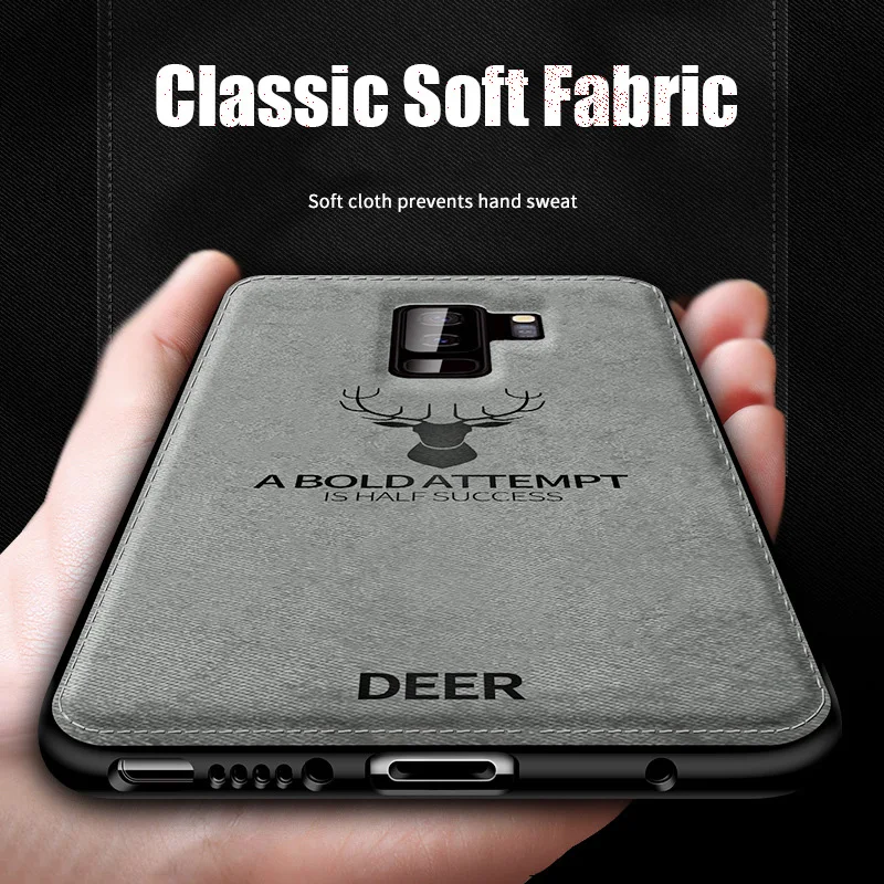 for Samusng Galaxy S9 case S8 Plus cover silicone frame classic deer pattern fabric back Samsung S8+ |