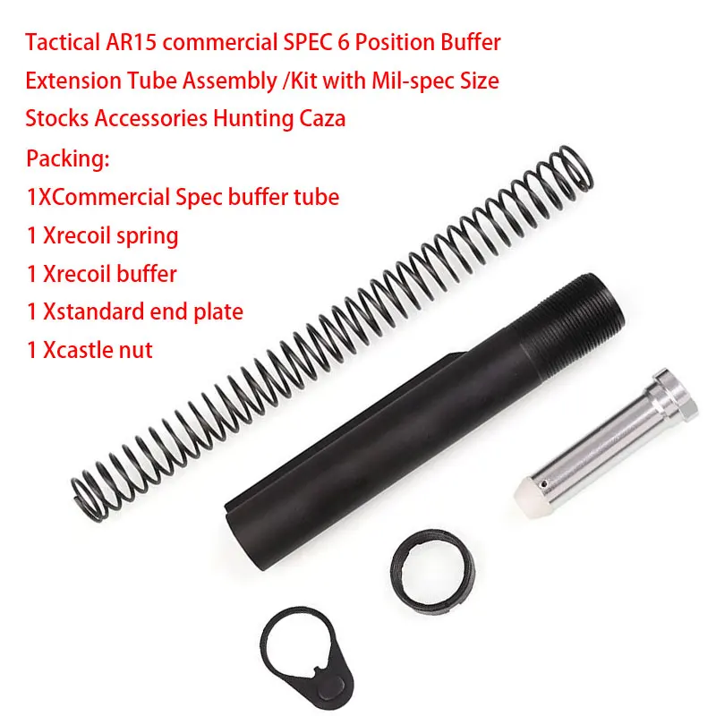 

Hunting Caza 3 types AR15 commercial SPEC 6 Position Buffer Extension Tube Buffer Tube Mount kit