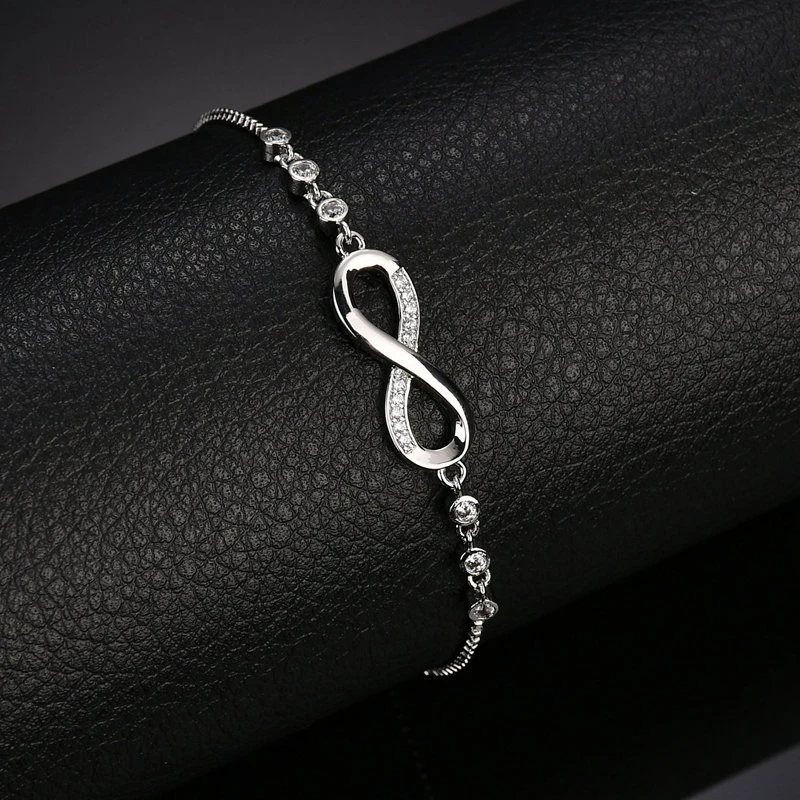 ROXI модный браслет с кристаллами, серебро/розовое золото, регулируемые бесконечные браслеты с подвесками для женщин, ювелирные изделия pulsera masculina